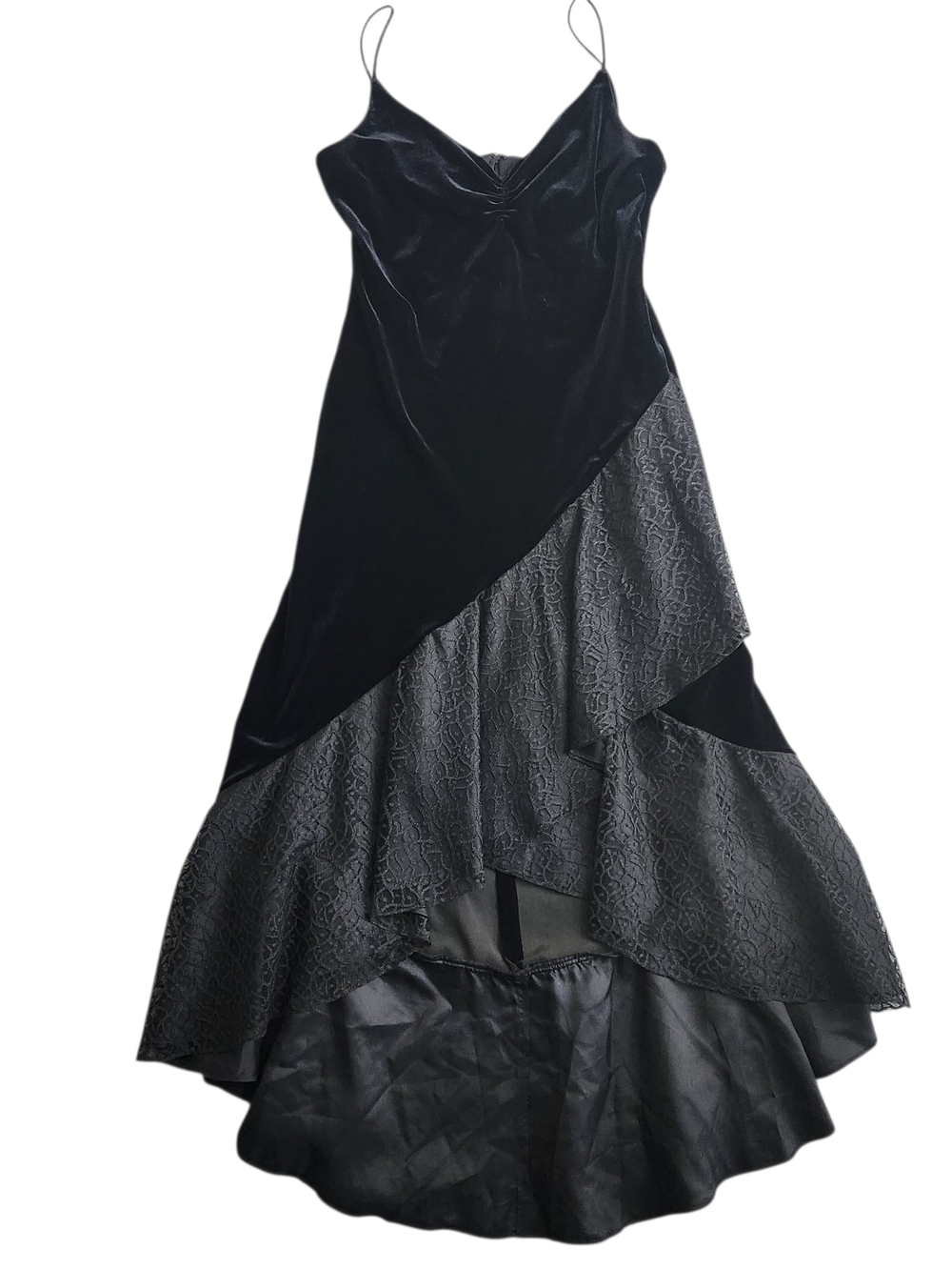 Vintage Betsy & Adam Sweetheart Velvet Lace Dress Women's 12 Black Prom Romantic